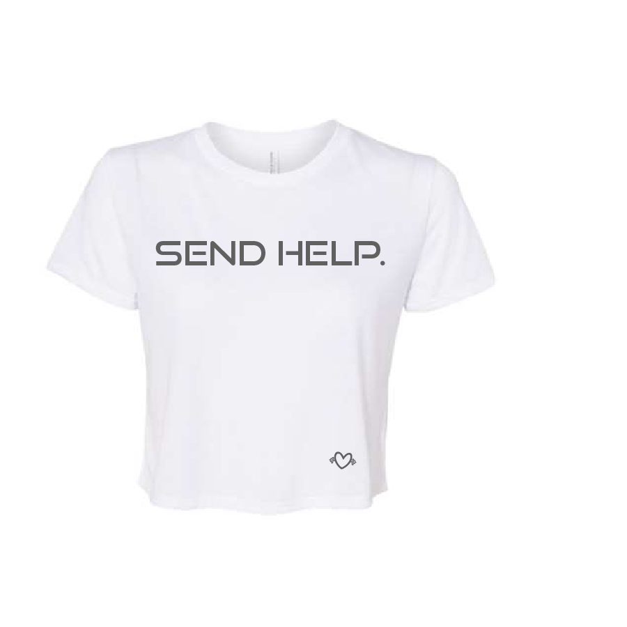 Send Help Flowy Crop Tee