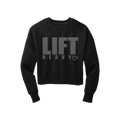 LIFT HEAVY Women’s Crop Sweatshirt — Puff Print Edition